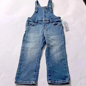Cat and jack girls denim‎ overalls button front light wash 2T new